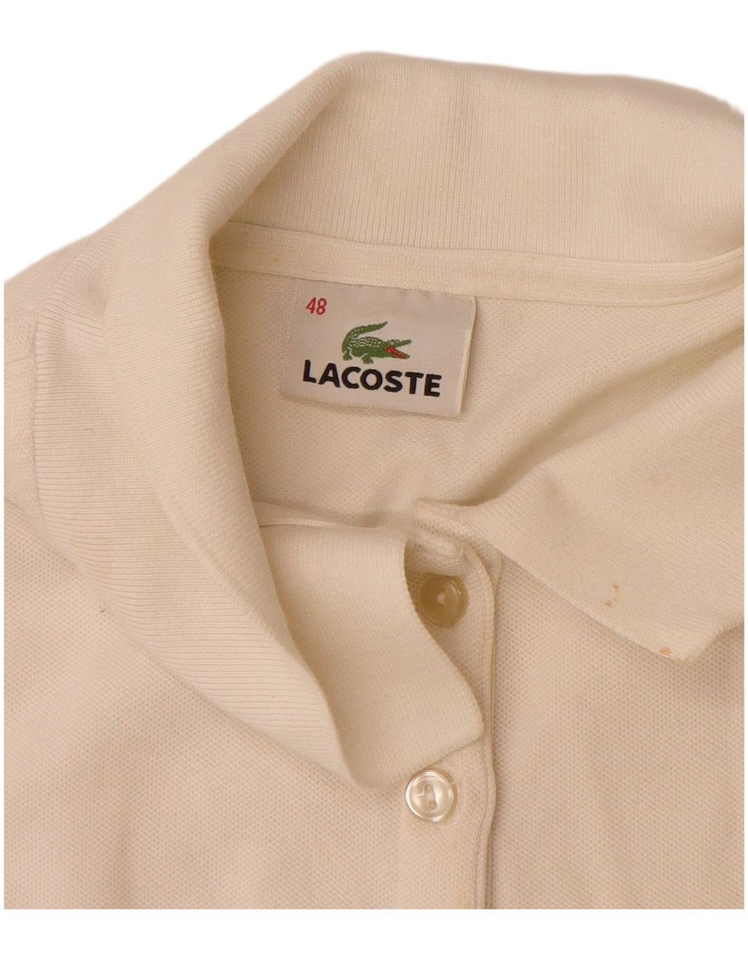 Женская рубашка поло Lacoste, размер 48 XL, белый хлопок, белый цвет