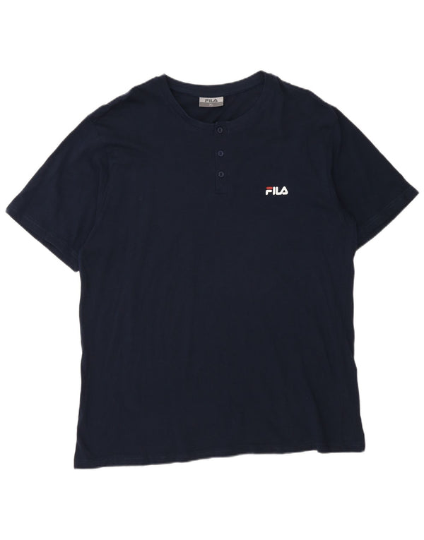 Мужская футболка Fila Top XL из хлопка темно-синего цвета