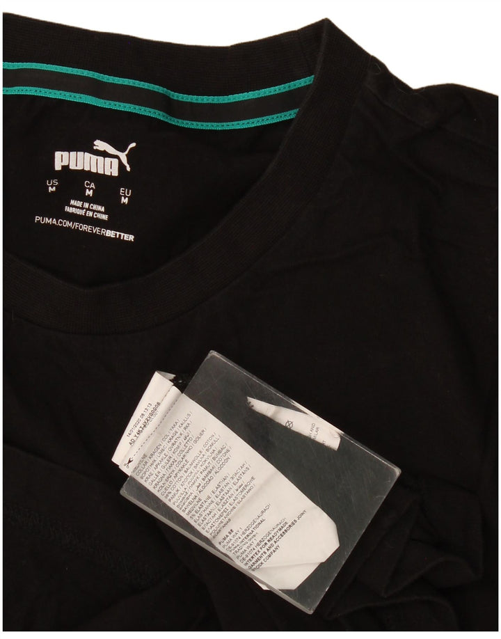Мужская футболка с рисунком Puma, средний черный хлопок
