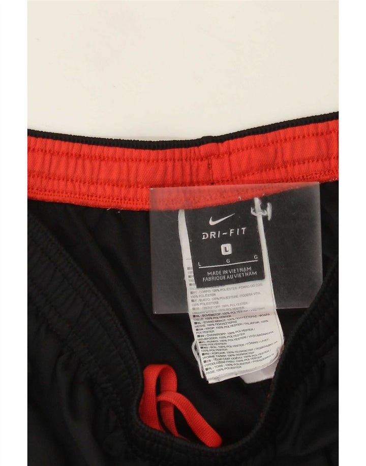 Мужские спортивные брюки Nike Dri Fit, большие черные полиэстер с цветными блоками