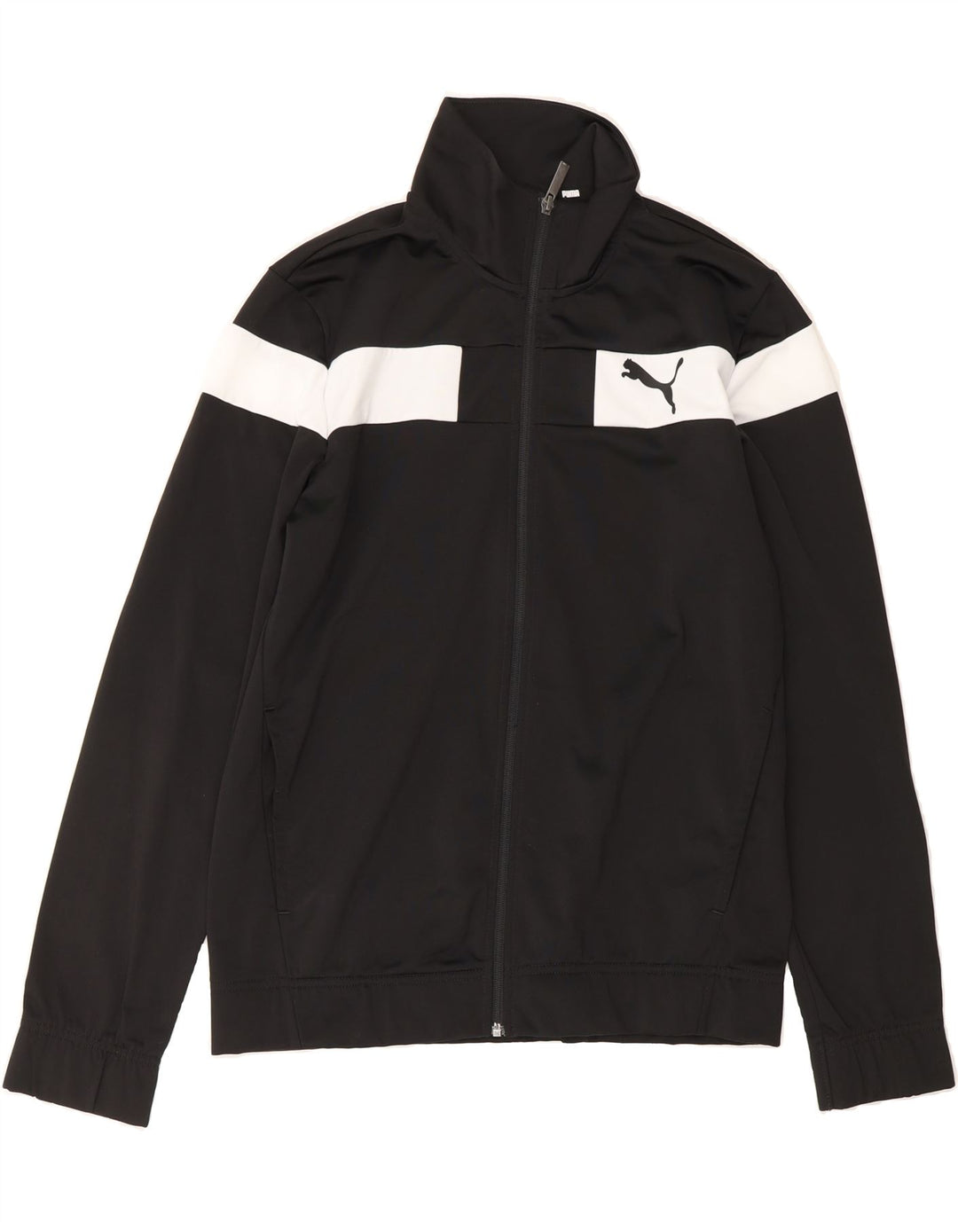 PUMA Mens Tracksuit Top Jacket Small Black Colourblock Polyester Vintage Puma and Second-Hand Puma from Messina Hembry 