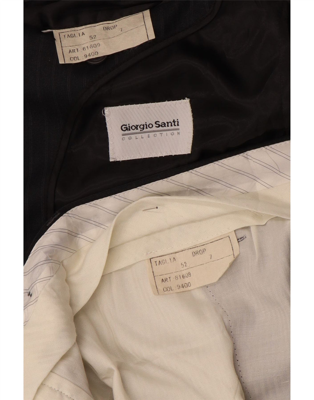 Мужской костюм из двух предметов Giorgio Santi с 3 пуговицами IT 52 XL W34 L33, черный в полоску