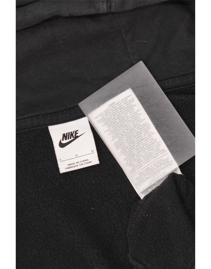 Мужской свитер с капюшоном на молнии Nike, большой черный, хлопковый