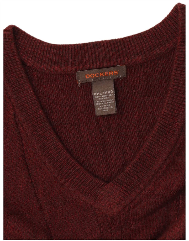 Мужская майка DOCKERS, майка 2XL, бордовая клетка, акрил