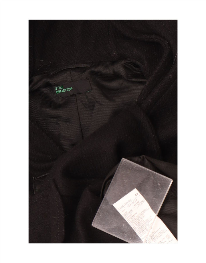 Женский дафлкот с капюшоном Benetton IT 42 Medium Black Wool