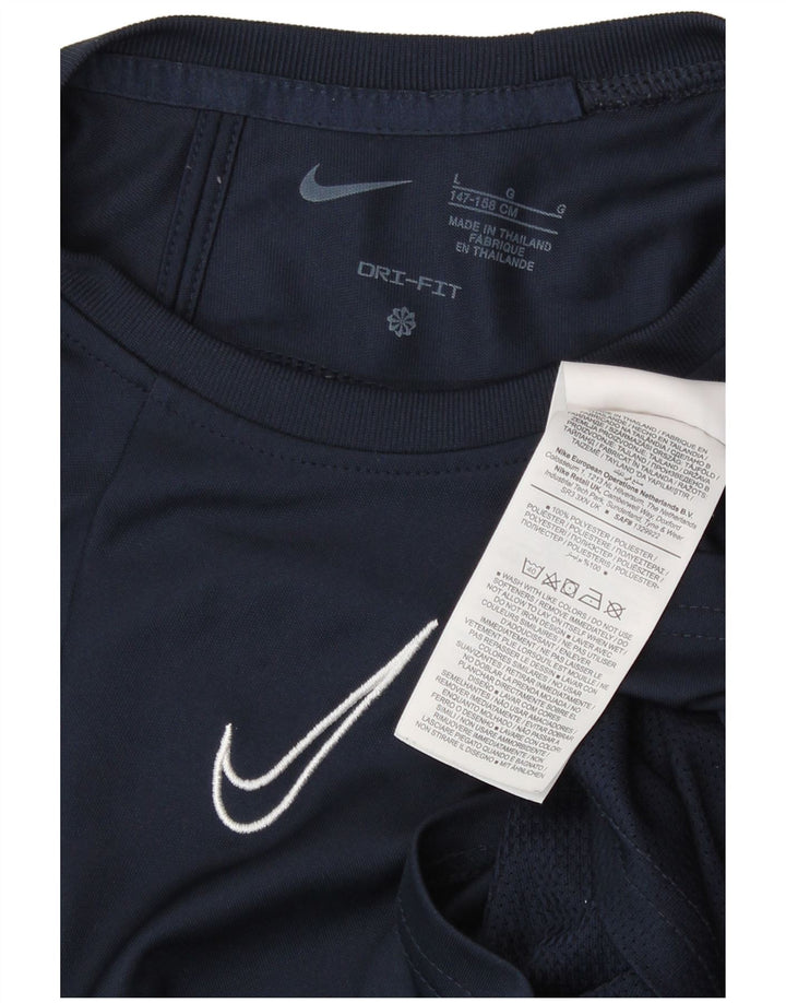 Футболка Nike для мальчиков, 12–13 лет, полиэстер, темно-синяя полоска, большой размер