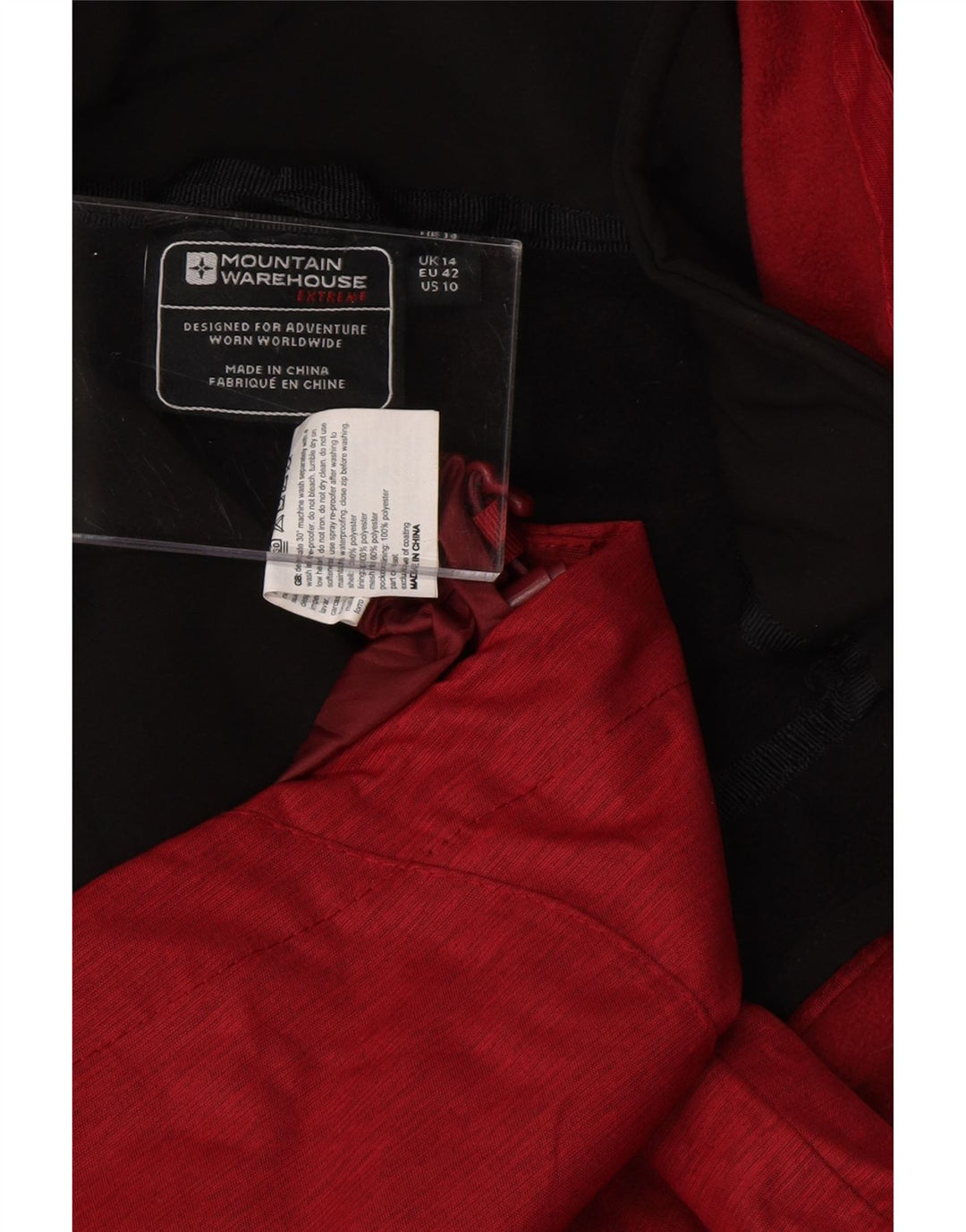 MOUNTAIN WAREHOUSE Женская ветровка с капюшоном UK 14, большая красная