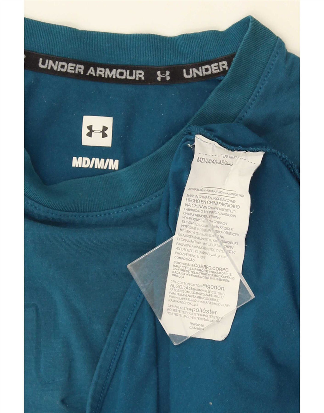 Мужская футболка с рисунком Under Armour, верх из хлопка среднего синего цвета