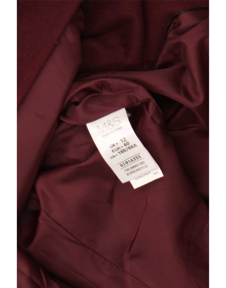 Женское пальто Marks & Spencer UK 12, средний бордовый полиэстер