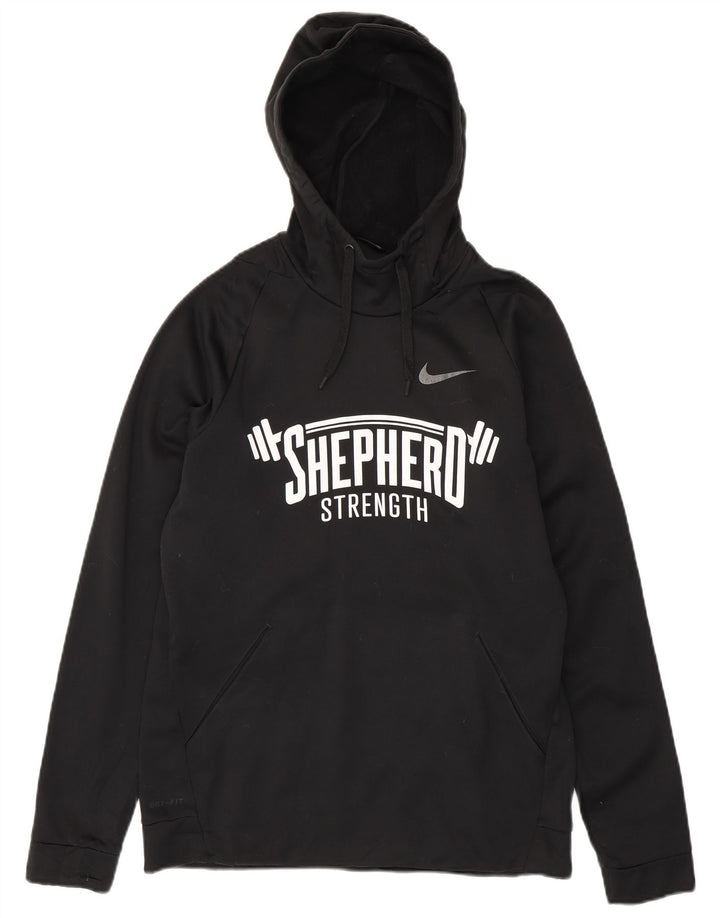 Мужской джемпер с капюшоном с графикой Nike Dri Fit, средний черный, полиэстер