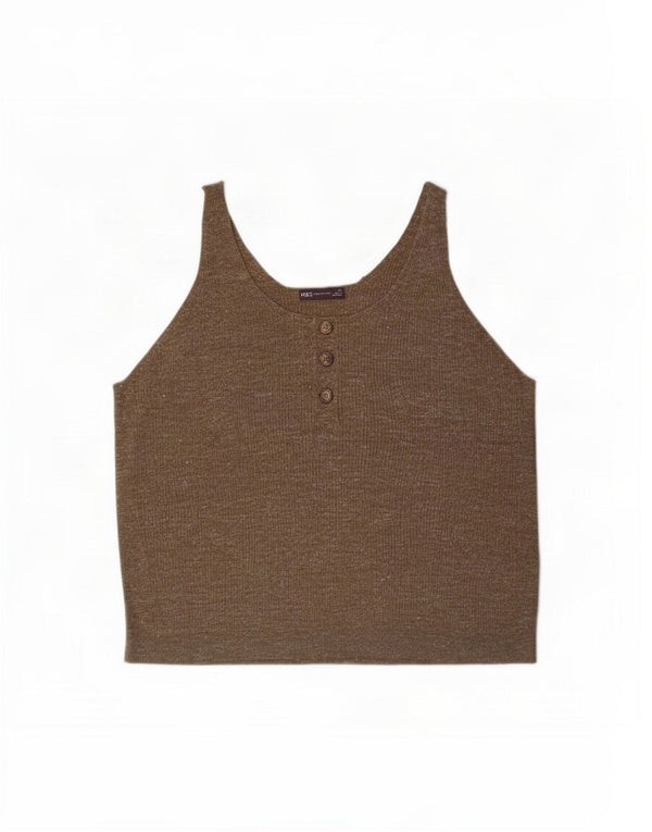 Женский жилет Marks & Spencer UK 18 XL, акрил цвета хаки в крапинку