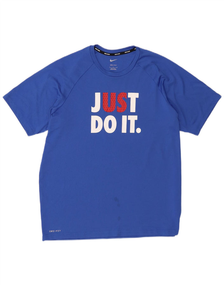 Мужская футболка с рисунком Nike Dri Fit, большая синяя
