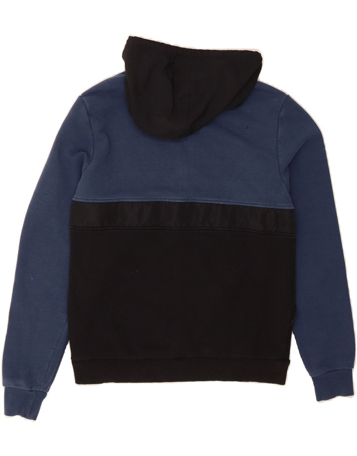 FILA Mens Hoodie Jumper Medium Navy Blue Colourblock Cotton Vintage Fila and Second-Hand Fila from Messina Hembry 