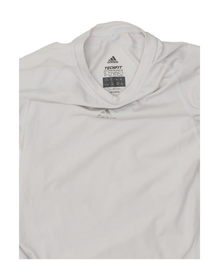 ADIDAS Boys Climacool Top Long Sleeve 11-12 Years White Polyester Vintage Adidas and Second-Hand Adidas from Messina Hembry 