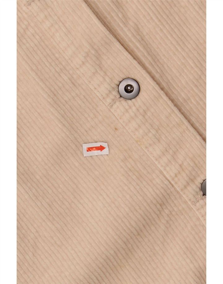 Женская вельветовая рубашка оверсайз ZARA UK 14, хлопковый средний оттенок белого цвета