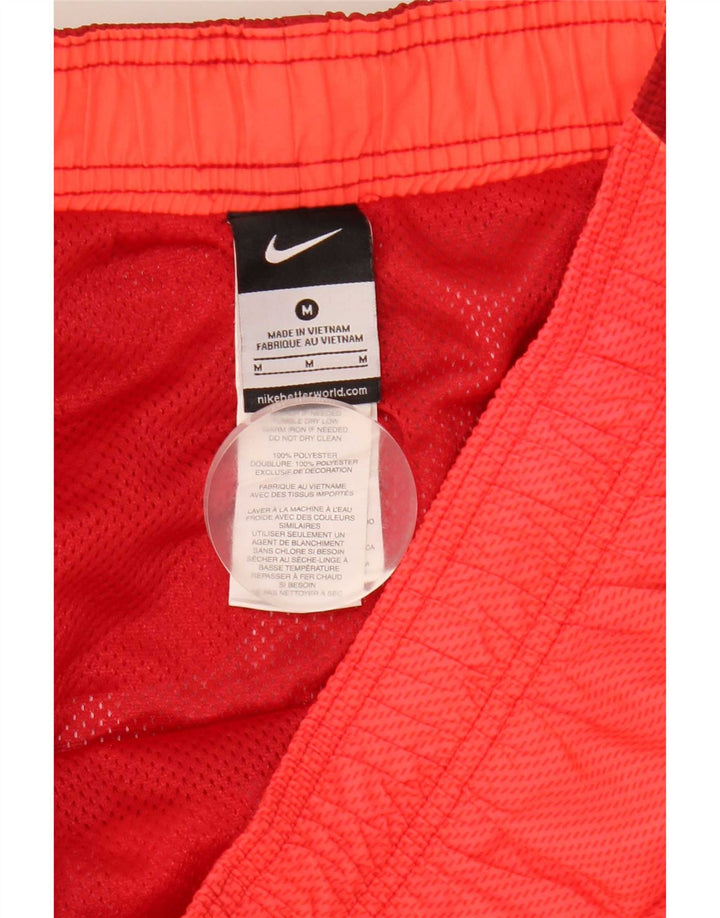 Мужские шорты для плавания Nike с рисунком, средний красный, полиэстер с цветными блоками