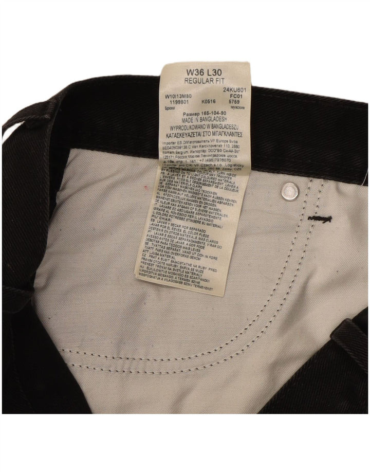 Мужские прямые джинсы Wrangler стандартного кроя W36 L30, черный хлопок