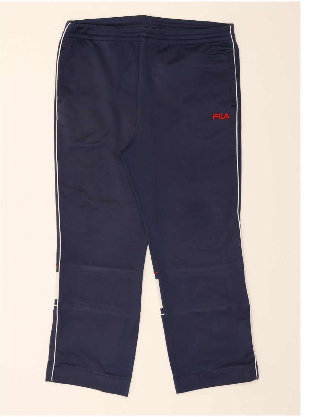 FILA Mens Tracksuit Trousers XL Navy Blue Colourblock Vintage Fila and Second-Hand Fila from Messina Hembry 