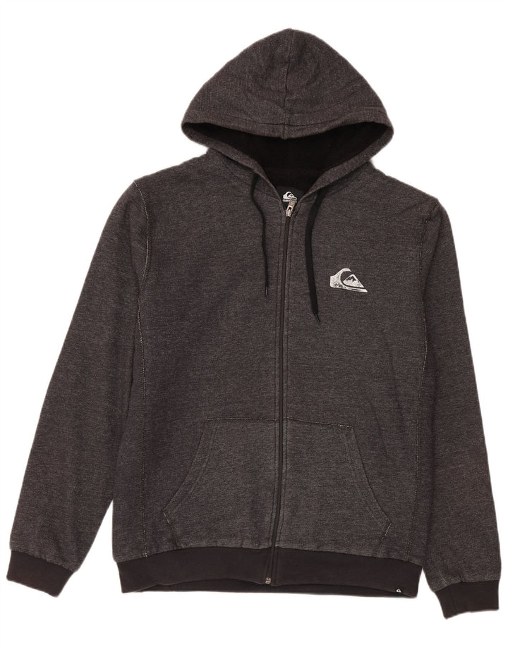 Мужской свитер с капюшоном на молнии Quiksilver среднего серого цвета, хлопок