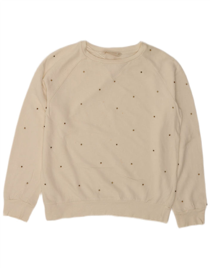 Женский свитер Zara UK 10, маленький белый хлопковый джемпер
