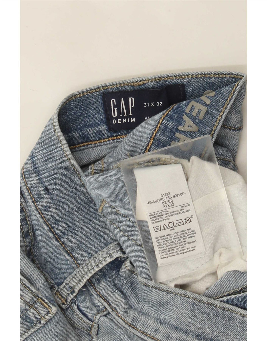 Мужские узкие джинсы Gap W31 L32 синие, хлопок
