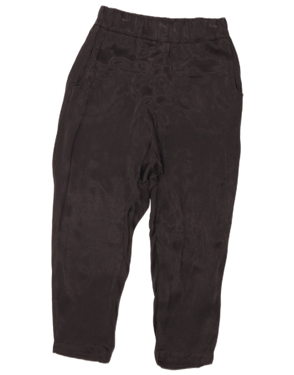 Женские укороченные брюки с завышенной талией Zara XS W24 L23, черные из вискозы