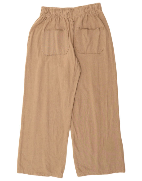 Женские широкие спортивные брюки Zara UK 12, средний бежевый, хлопок