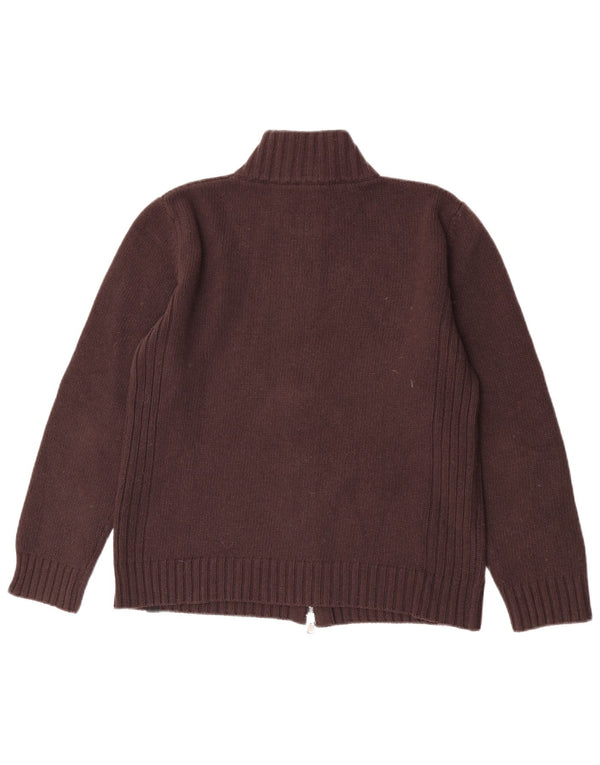 Женский кардиган с молнией и полной молнией Calvin Klein Jeans UK 10, маленький, коричневый, шерсть