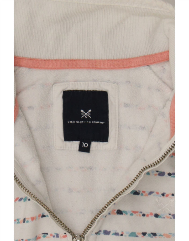 CREW CLOTHING Womens Oversized Sweatshirt Jumper UK 10 Small White Striped Vintage Crew Clothing and Second-Hand Crew Clothing from Messina Hembry 