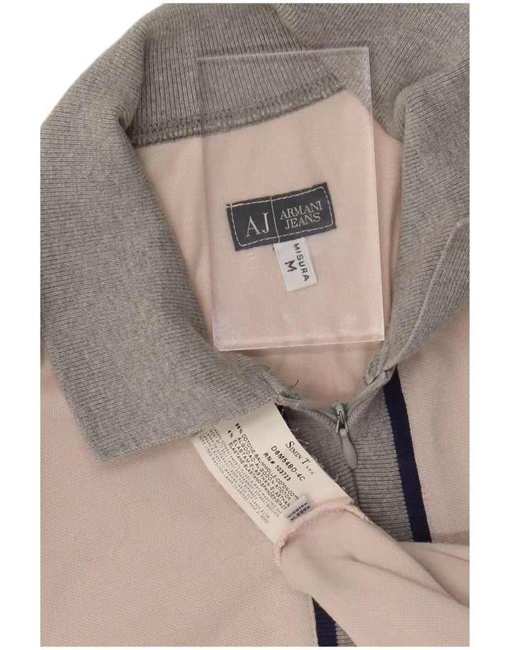 Мужская рубашка-поло ARMANI JEANS из хлопка среднего розового цвета