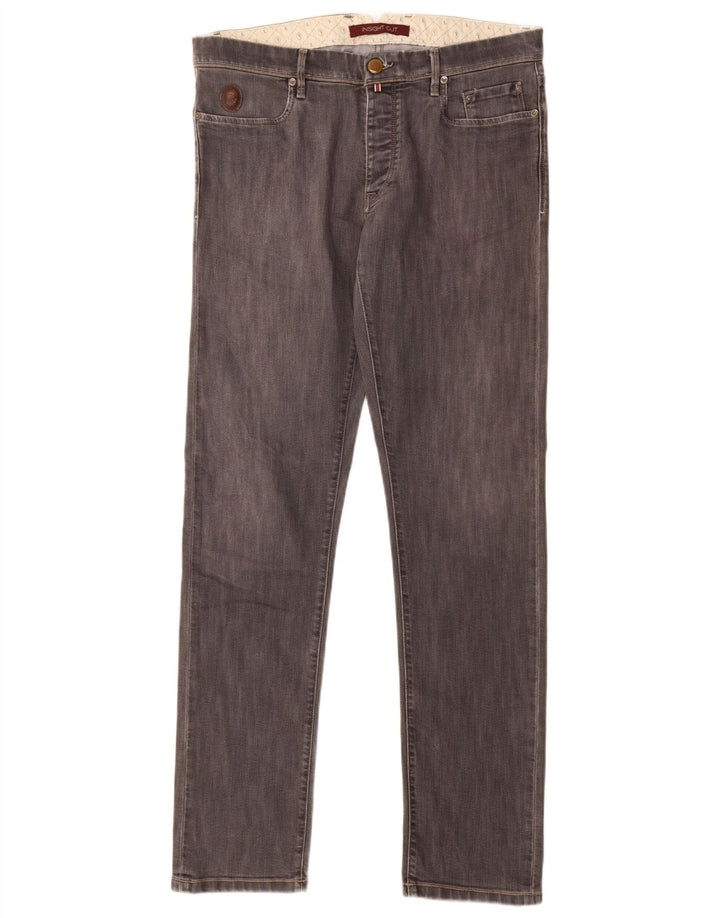 Мужские узкие джинсы Trussardi W33 L34, серый хлопок