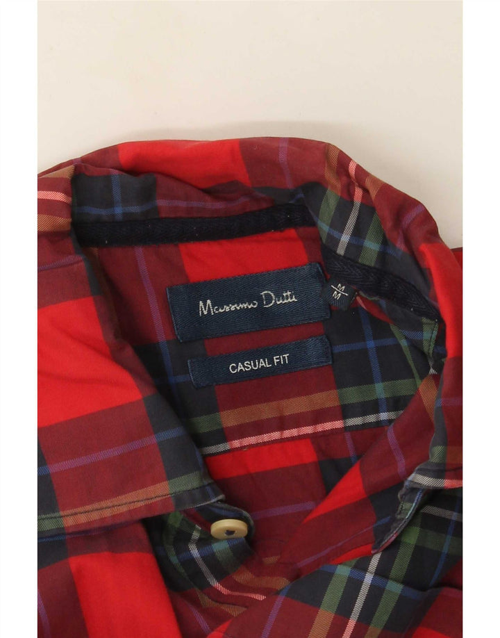 Мужская повседневная рубашка Massimo Dutti в красную клетку среднего размера