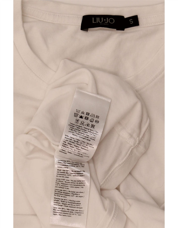 LIU JO Mens T-Shirt Top Small White Cotton Vintage Liu Jo and Second-Hand Liu Jo from Messina Hembry 