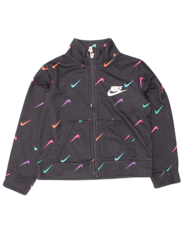 Спортивный костюм с графическим рисунком Nike для маленьких девочек 12–18 месяцев, черный