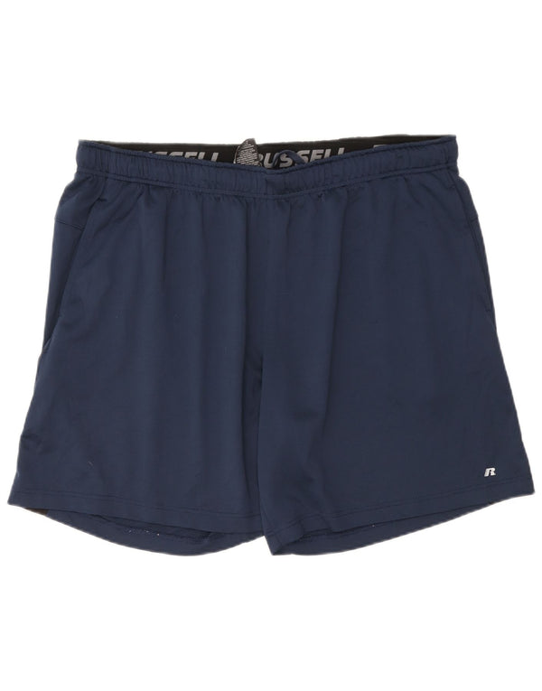 Мужские спортивные шорты Russell Athletic Dri-Power 2XL Темно-синие с цветными блоками