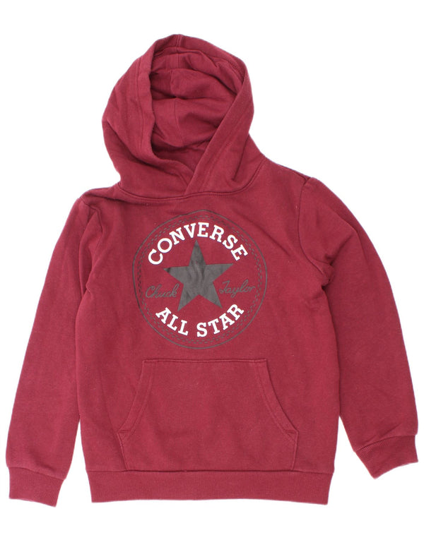 Джемпер с капюшоном и рисунком Converse Boys Chuck Taylor, 6–7 лет, бордовый, хлопок