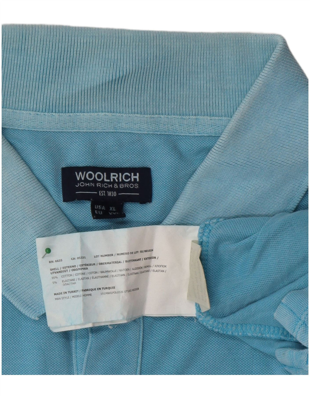 Мужская рубашка-поло Woolrich 2XL, синяя, хлопок