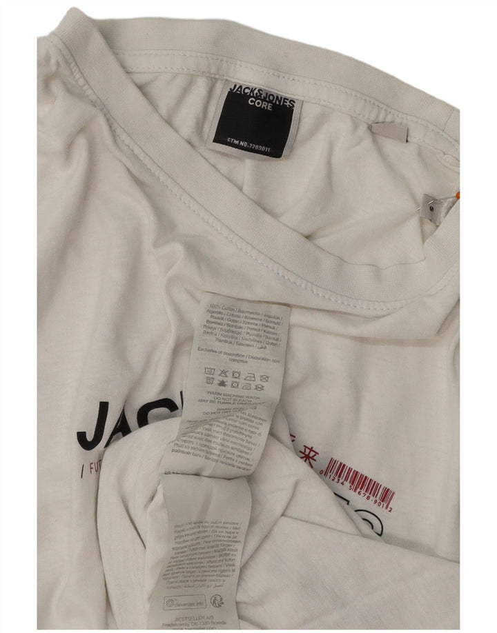 Мужская футболка с рисунком JACK & JONES, маленький белый хлопок