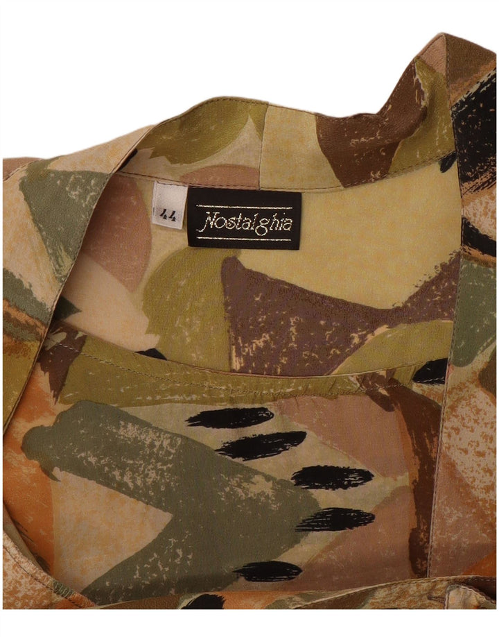 Женская укороченная блузка-рубашка VINTAGE IT 44, средний разноцветный с геометрическим узором