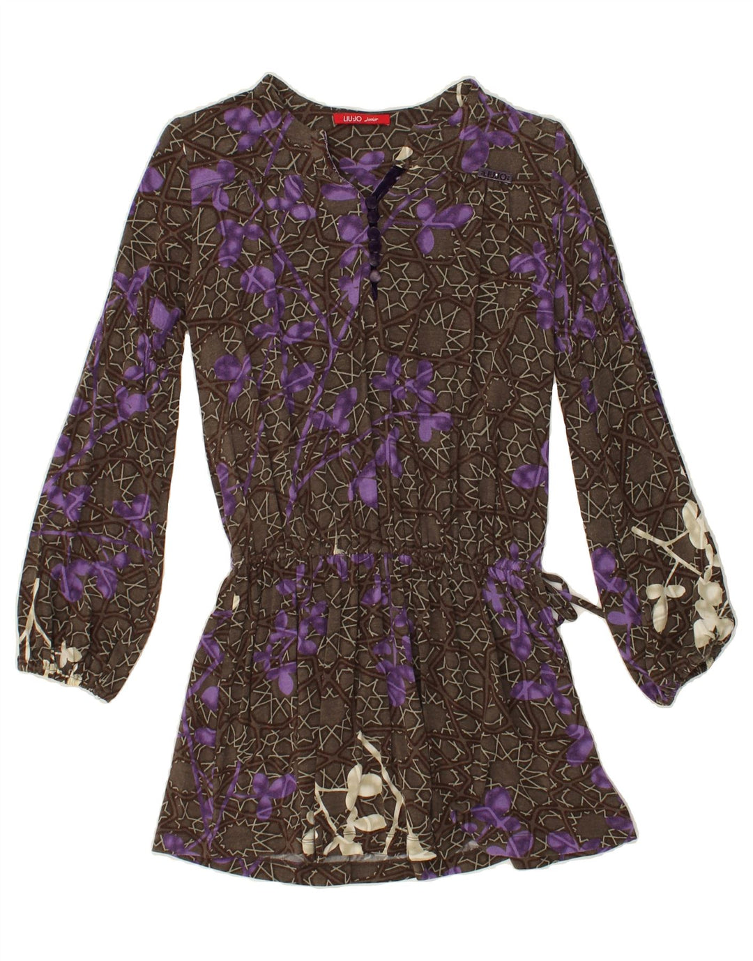 LIU JO Girls Long Sleeve Blouse Top 9-10 Years Grey Floral Modal | Vintage Liu Jo | Thrift | Second-Hand Liu Jo | Used Clothing | Messina Hembry 