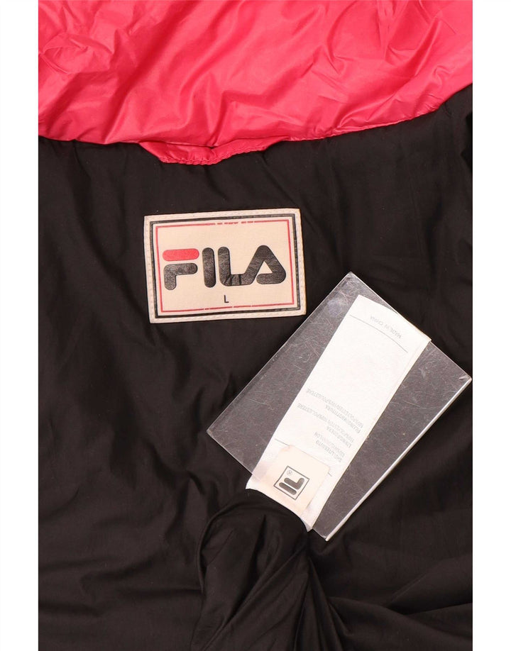 Женская стеганая куртка Fila UK 16, большой разноцветный полиэстер с цветными блоками