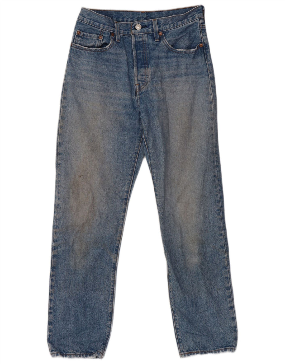 Мужские прямые джинсы LEVI'S 501 W28 L30 синие, хлопок