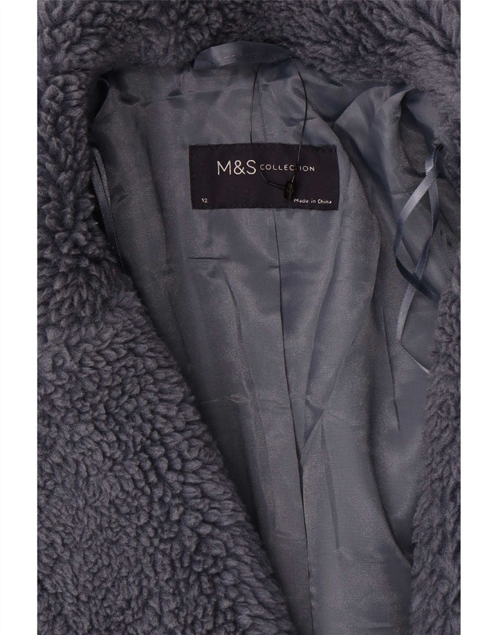 Женское пальто оверсайз из искусственного меха Marks & Spencer UK 12, средний серый