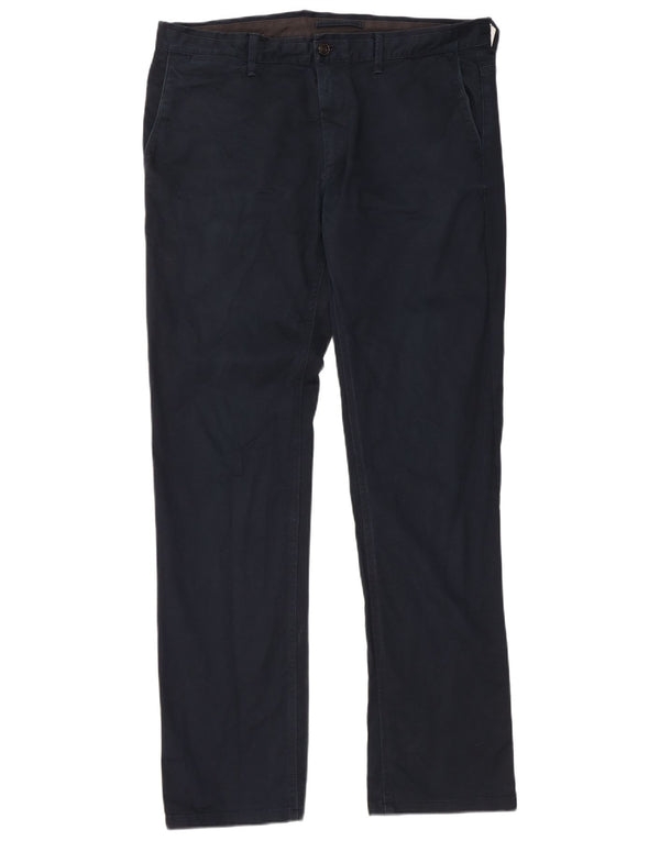Мужские прямые брюки-чиносы Zara EU 46 XL W36 L33 Темно-синие хлопковые