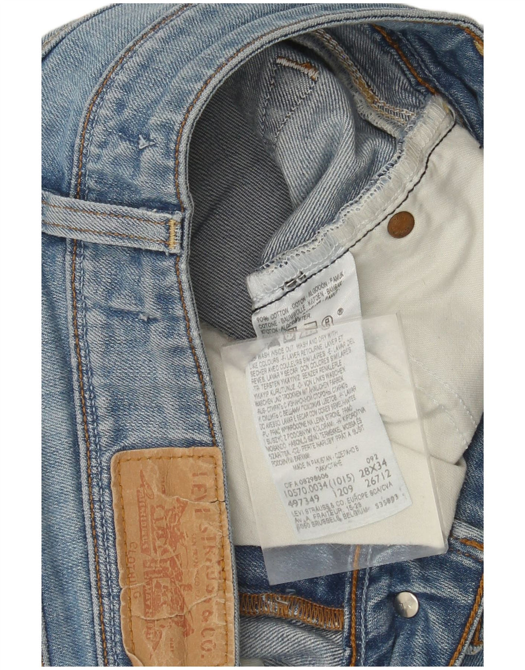 Женские прямые джинсы Levi's 570 W28 L30 синие, хлопок