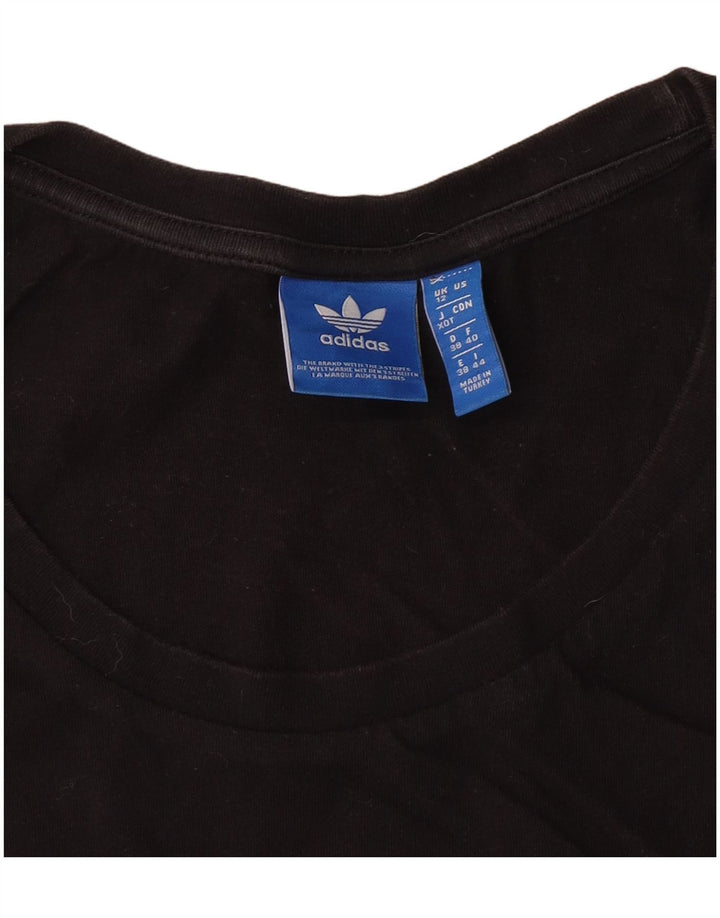 Женский укороченный жилет Adidas с графическим рисунком UK 12, средний черный