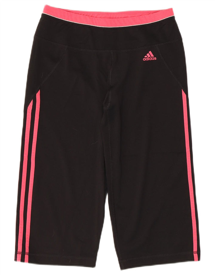Женские леггинсы-капри ADIDAS Climalite UK 8/10, маленькие черные, полиэстер