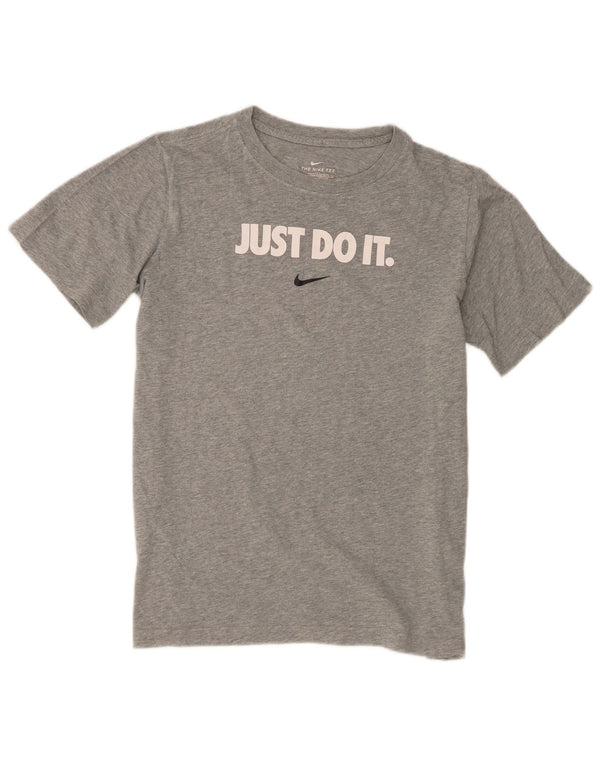 Футболка с рисунком Nike стандартной посадки для мальчиков, топ 13–14 лет, XL, серая в крапинку