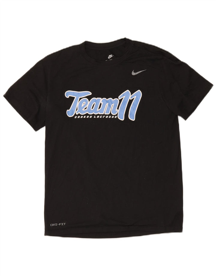 Мужская футболка Nike Dri Fit с графическим рисунком, средний черный полиэстер
