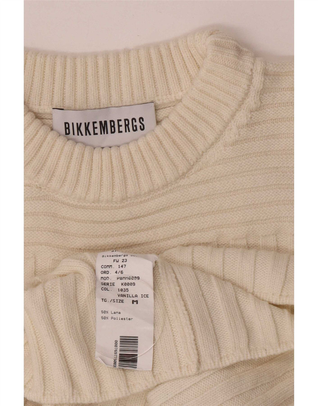 Женский джемпер с круглым вырезом Bikkembergs UK 12, средний, белый